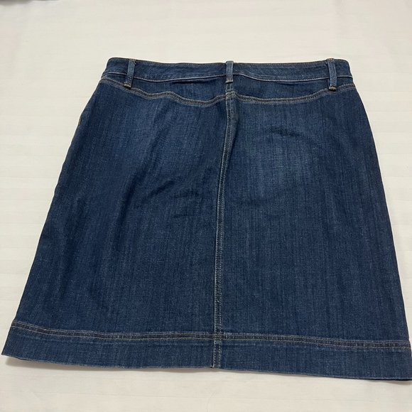 Talbots Blue Denim Knee Length Skirt Size 10 - Picture 3 of 6